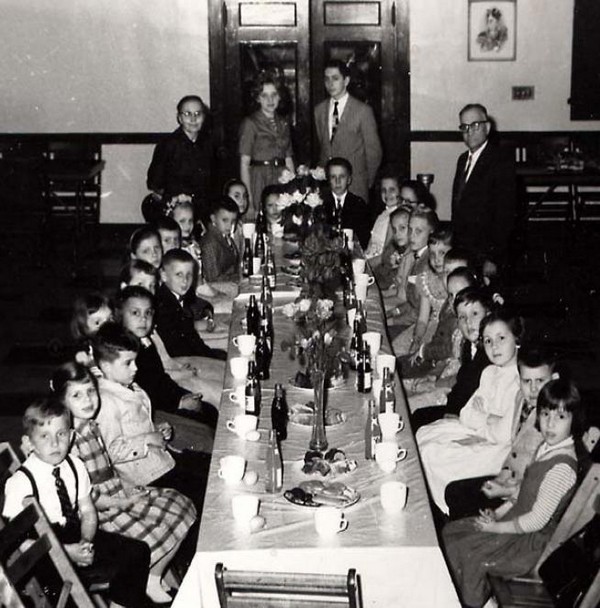 Ukrainian children celebrate a feast day in St. George’s church hall